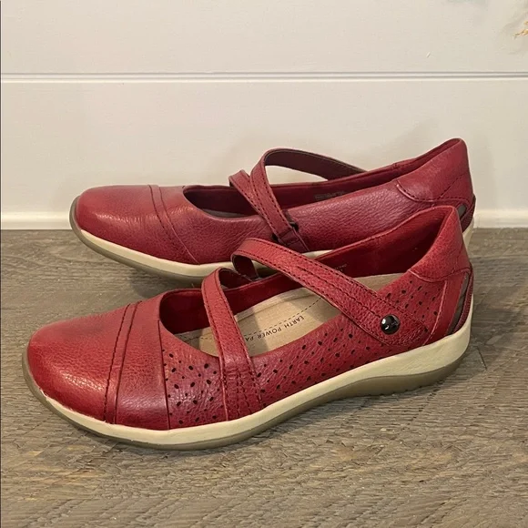 NWOT Earth Kara Newton Mary Jane Leather Flats Womens Garnet Size 7.5 - Picture 4 of 10